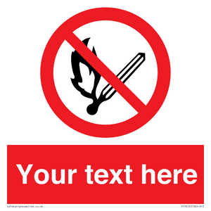 Custom No Open Flames Sign